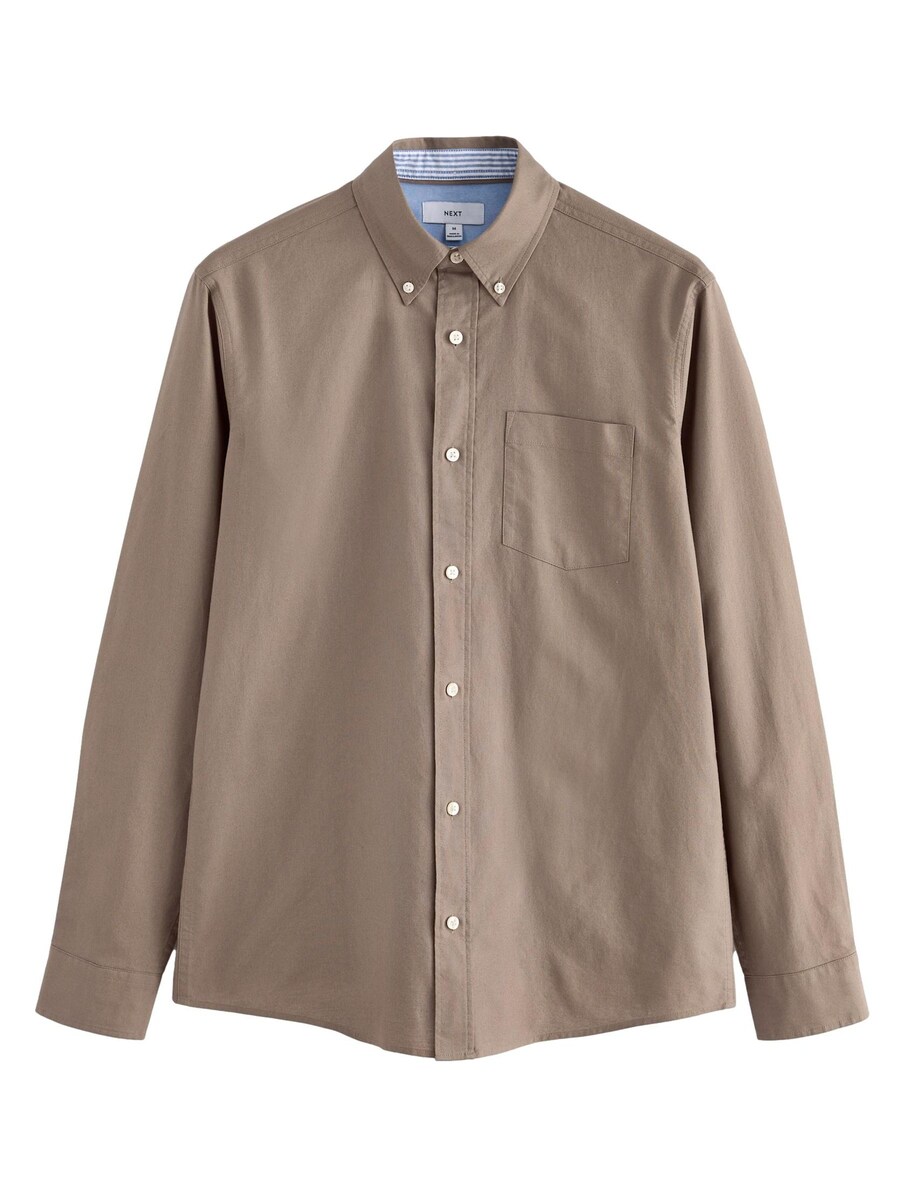 

Повседневная рубашка Next Slim fit Button Up Shirt, бежевый