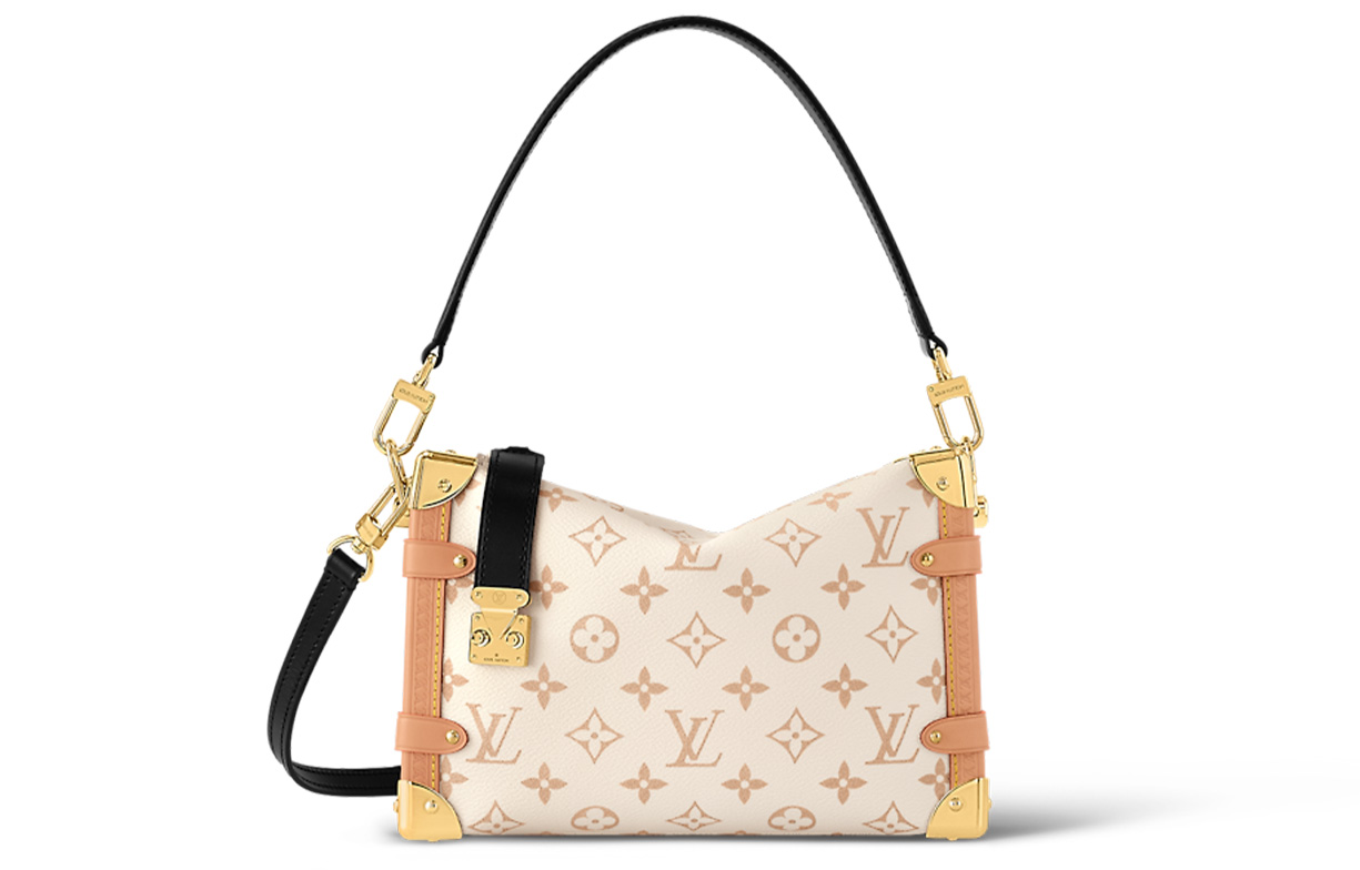 

SIDE TRUNK Canvas With Leather Handbag Medium Women's Beige LOUIS VUITTON, basic set (bag+dust bag)