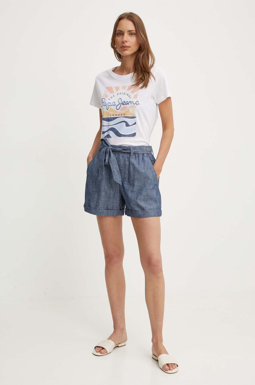 

Хлопковая футболка ESHA Pepe Jeans, белый