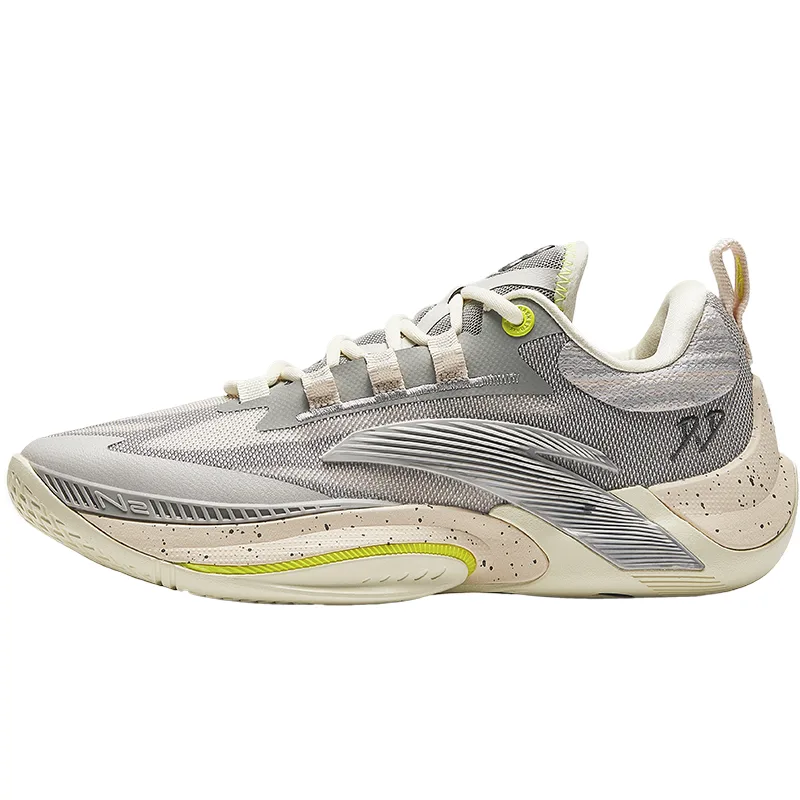 ANTA Детские баскетбольные кроссовки Zap 1 Slip Resistant Abrasion Resistant Support Low top Gray White Unisex