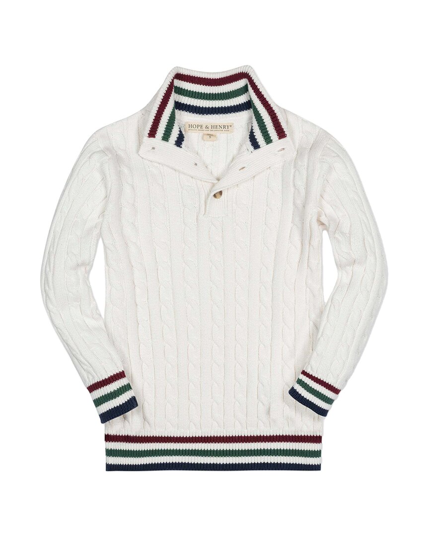 

Свитер с воротником-стойкой Hope & Henry и пуговицами, белый