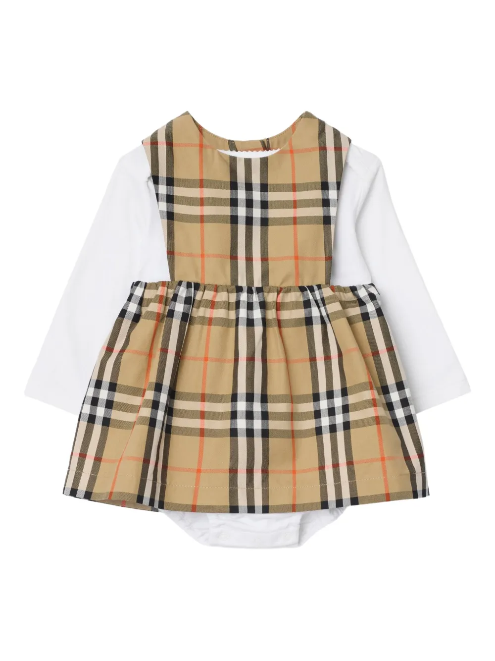 

Комплект из платья и боди в клетку Burberry Kids, коричневый