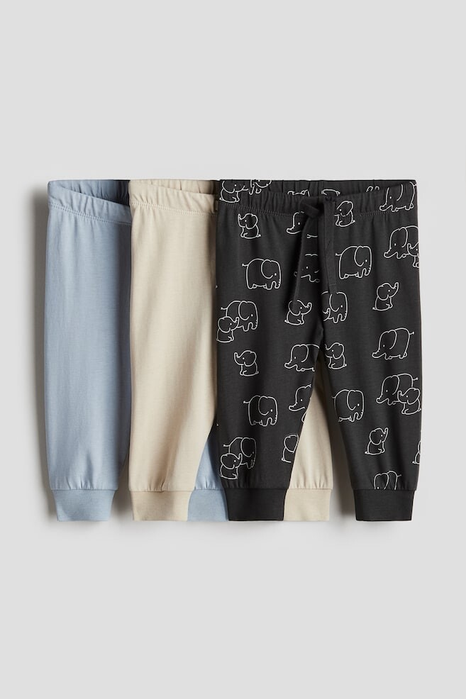 

Комплект из 3 спортивных брюк из хлопкового джерси H&M, серый