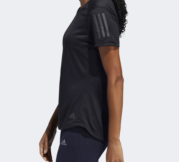 Футболка own the run climalite running short sleeve tee black Adidas, черный — фото 4
