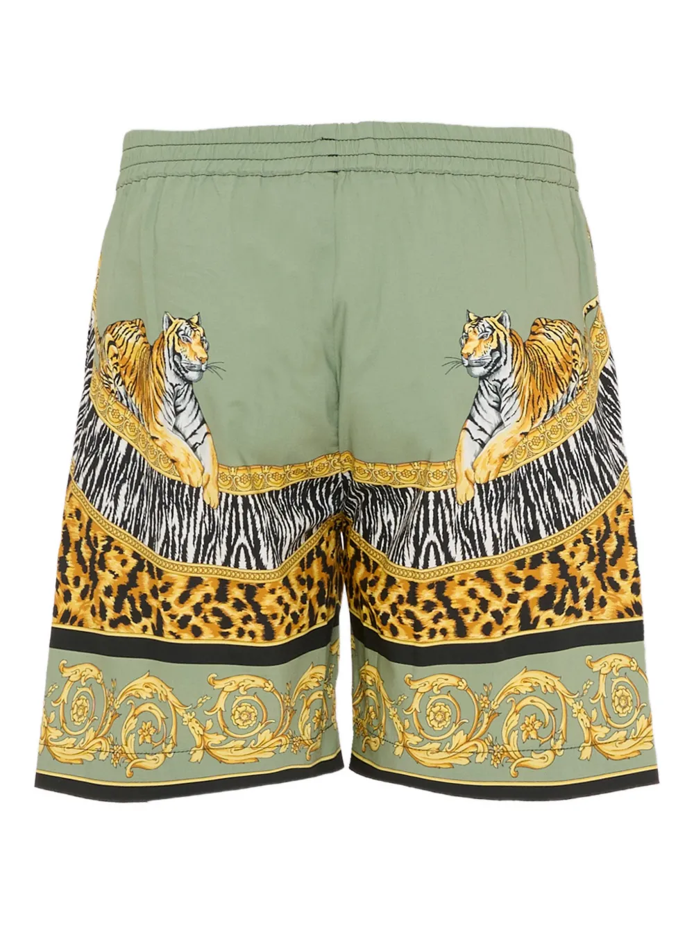 Шорты с тигровым принтом Versace Kids, зеленый — фото 2