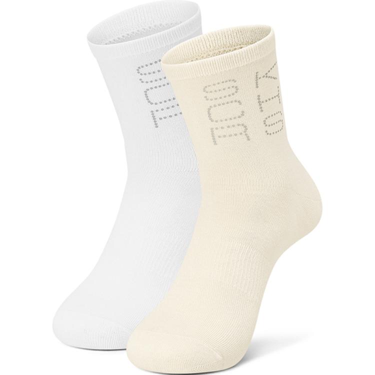 

Носки до середины икры унисекс 2 шт Ярко-белый/Бежевый Skechers