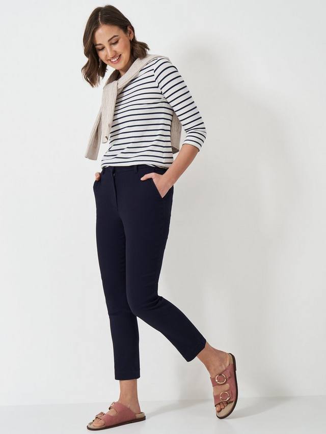 

Хлопчатобумажные брюки капри Crew Clothing, цвет Navy Blue