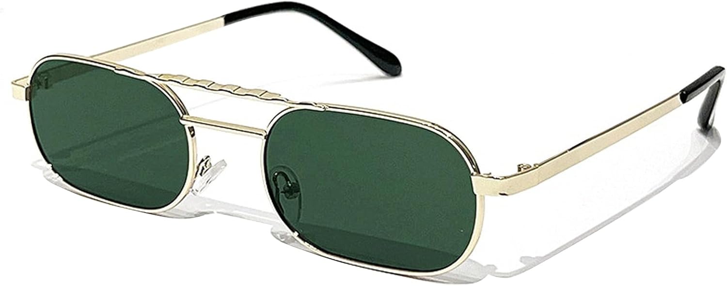 

Квадратные солнцезащитные очки для женщин, модные очки с двойной перемычкой, прямоугольные солнцезащитные очки для женщин, ретро-очки, овальные солнцезащитные очки, модные мужские солнцезащитные очки mincl, Green