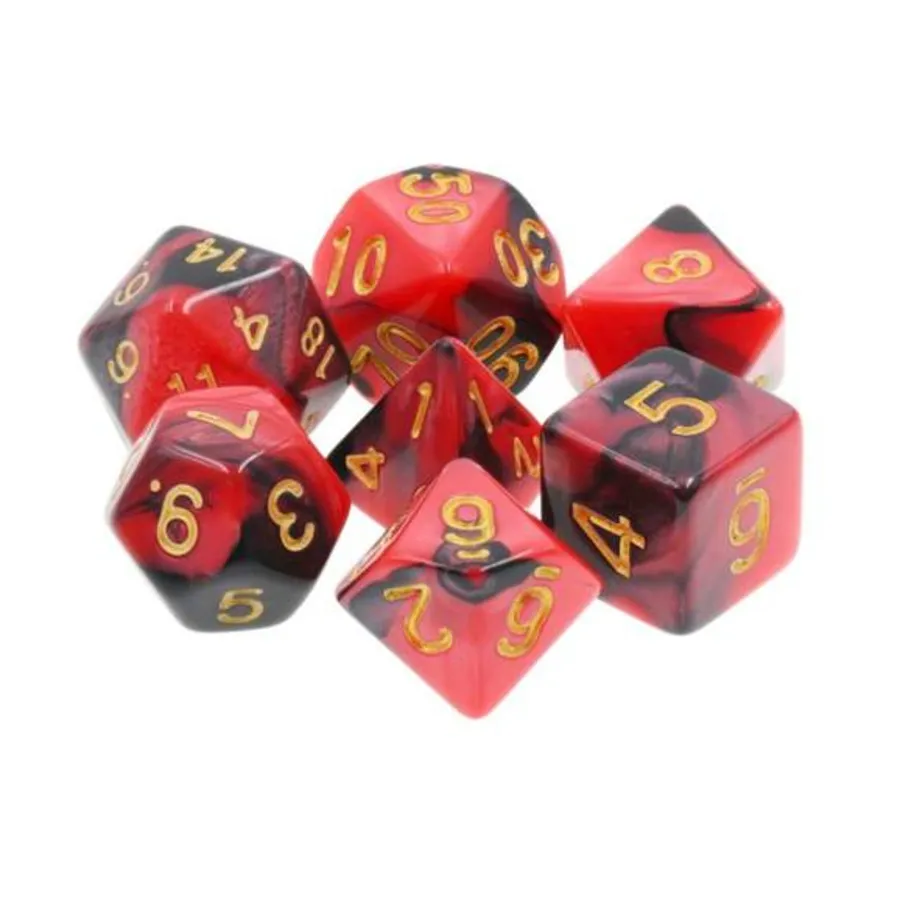 

Набор Poly — Jokers Wild с золотом (7), Dice Sets - Resin/Acrylic - Rainbow & Multi-Colored (Foam Brain Games)