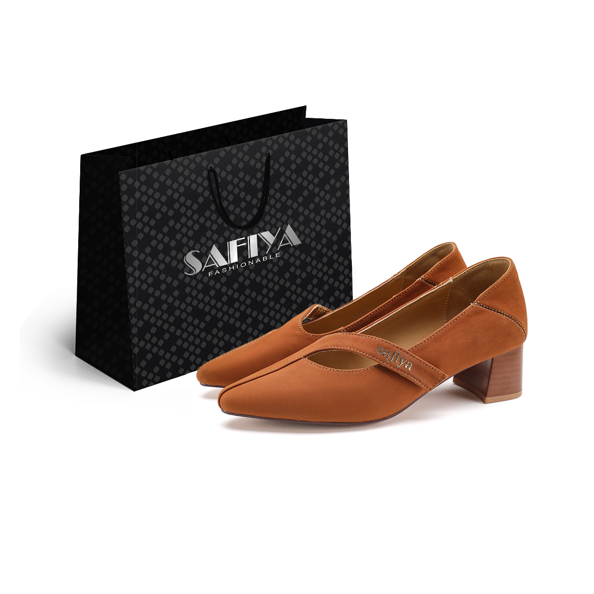 SAFIYA Женские туфли на массивном каблуке 4,3 см светло-коричневые, цвет Light Brown
