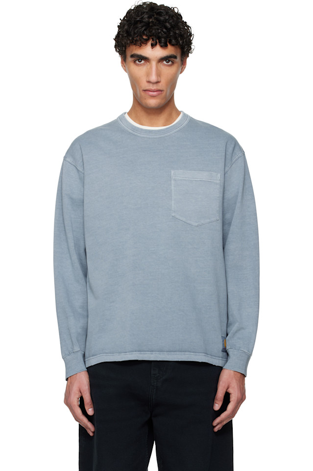 

Carhartt Work In Progress Синяя футболка с длинными рукавами Torion с карманом