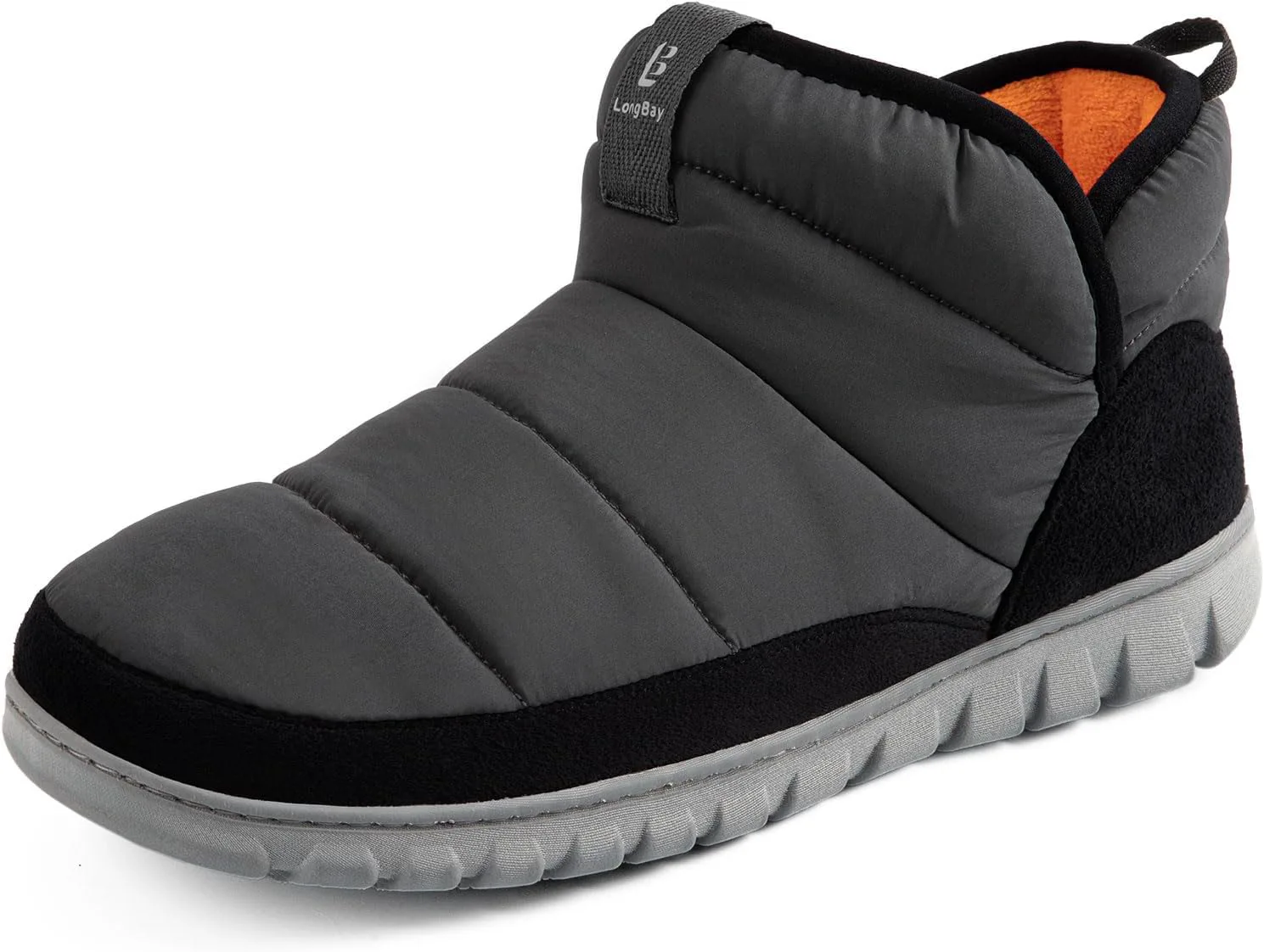 

Мужские тапочки-ботинки LongBay с амортизирующей пенной стелькой для дома и улицы, теплые домашние обувь, спортивные, для отдыха и кемпинга, серый
