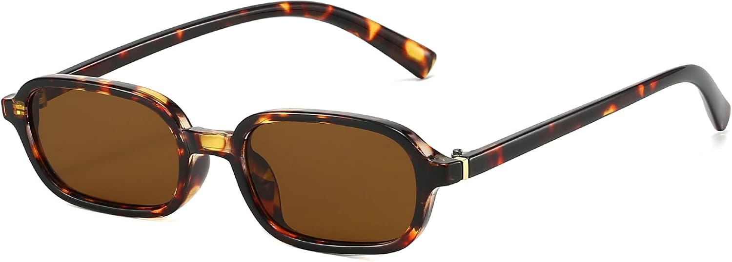 

Солнцезащитные очки в стиле ретро прямоугольной формы для женщин. Модные, милые, в стиле 90-х. Маленькие, узкие, прямоугольные солнцезащитные очки BRMHDY, A2 Tortoise/Brown