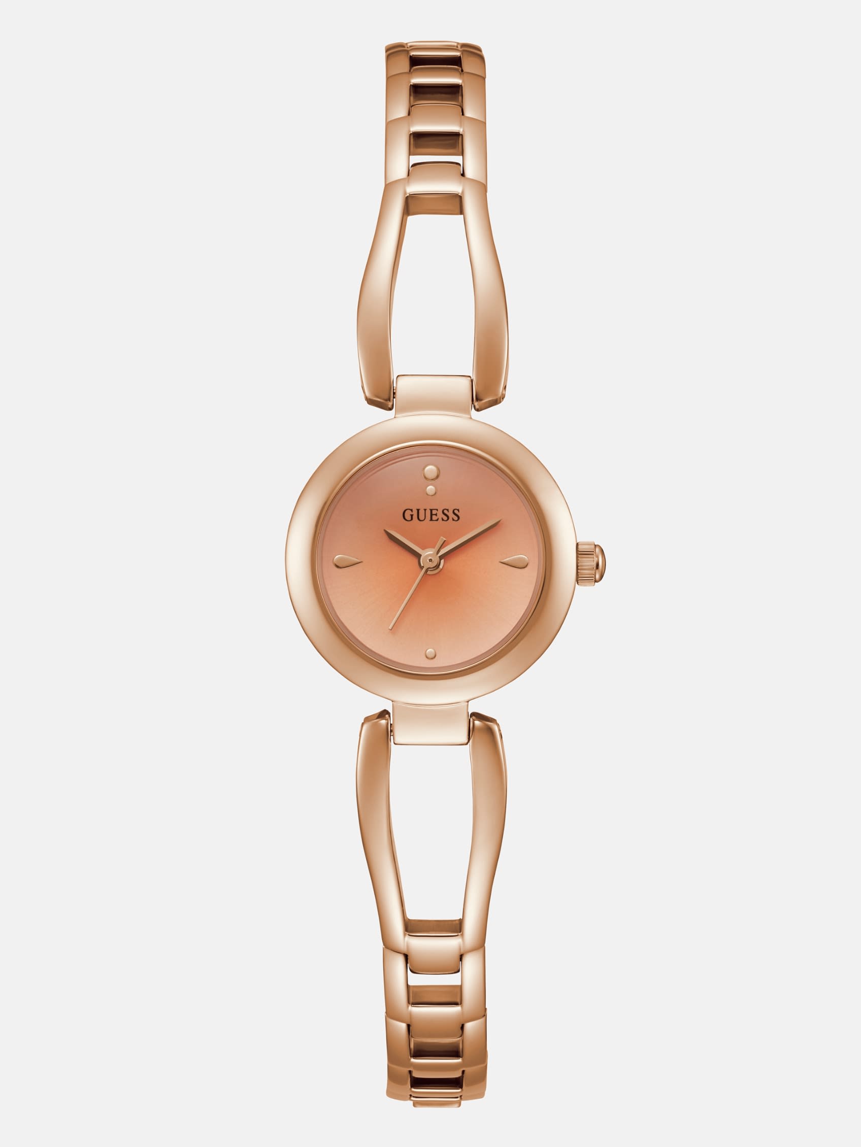 

Аналоговые часы с вырезом на браслете цвета розового золота Guess Factory