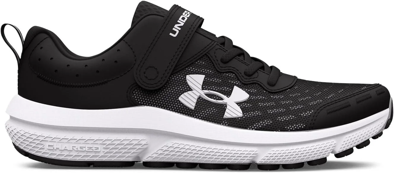 Детские кроссовки Under Armour Assert 10 с альтернативной застежкой, черно-белый — фото 4