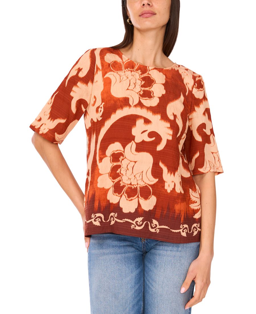 

Женская рубашка с узором пейсли и застежкой на пуговицы сзади Sam & Jess, Burnt Orange