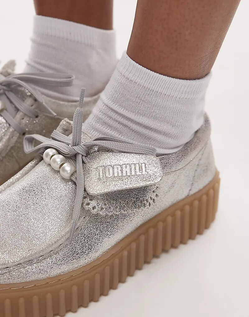 Туфли Clarks Torhill Bee со съемными жемчужинами в серебряном цвете — фото 2