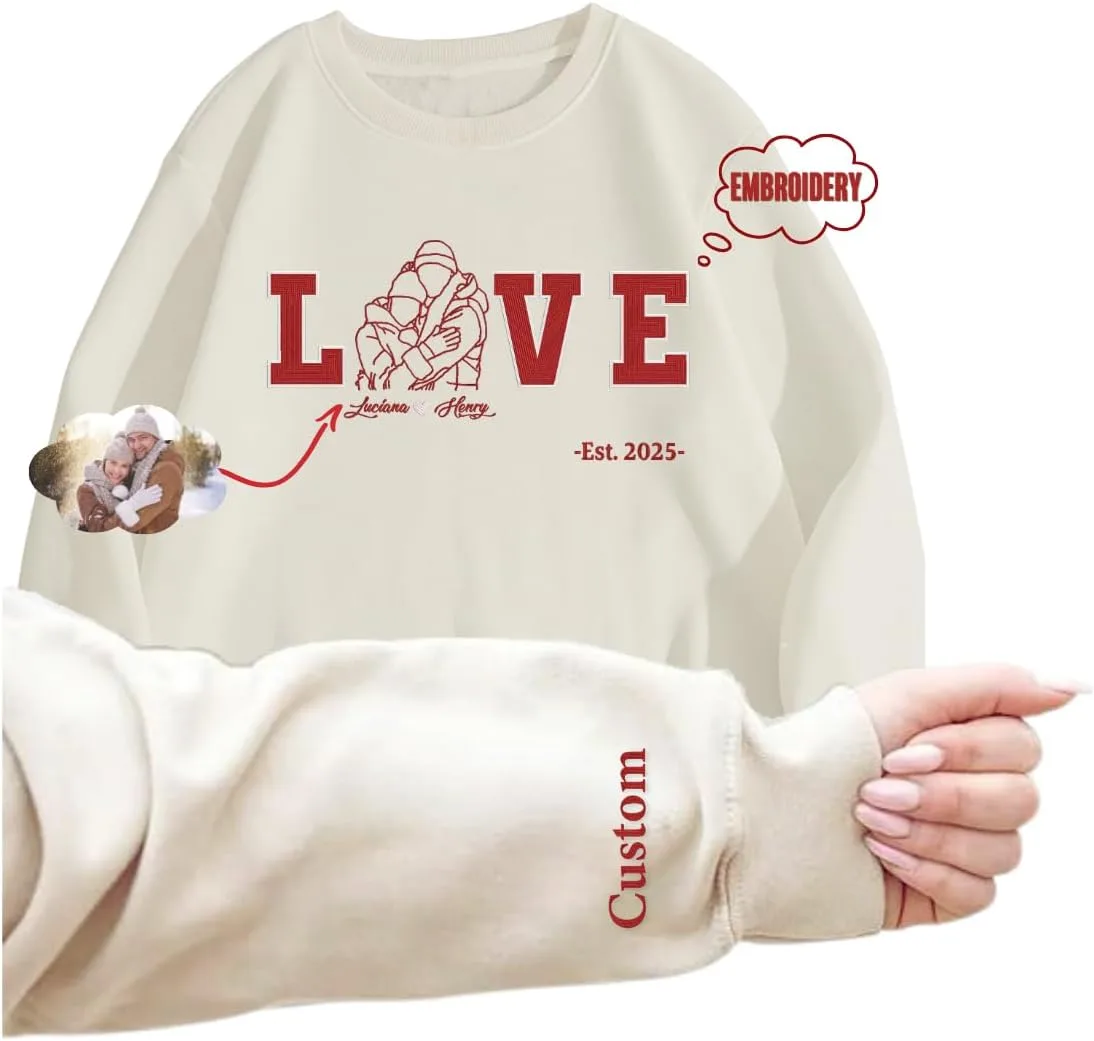

Love Custom Embroidered Sweatshirt MIVIDA REGALOS