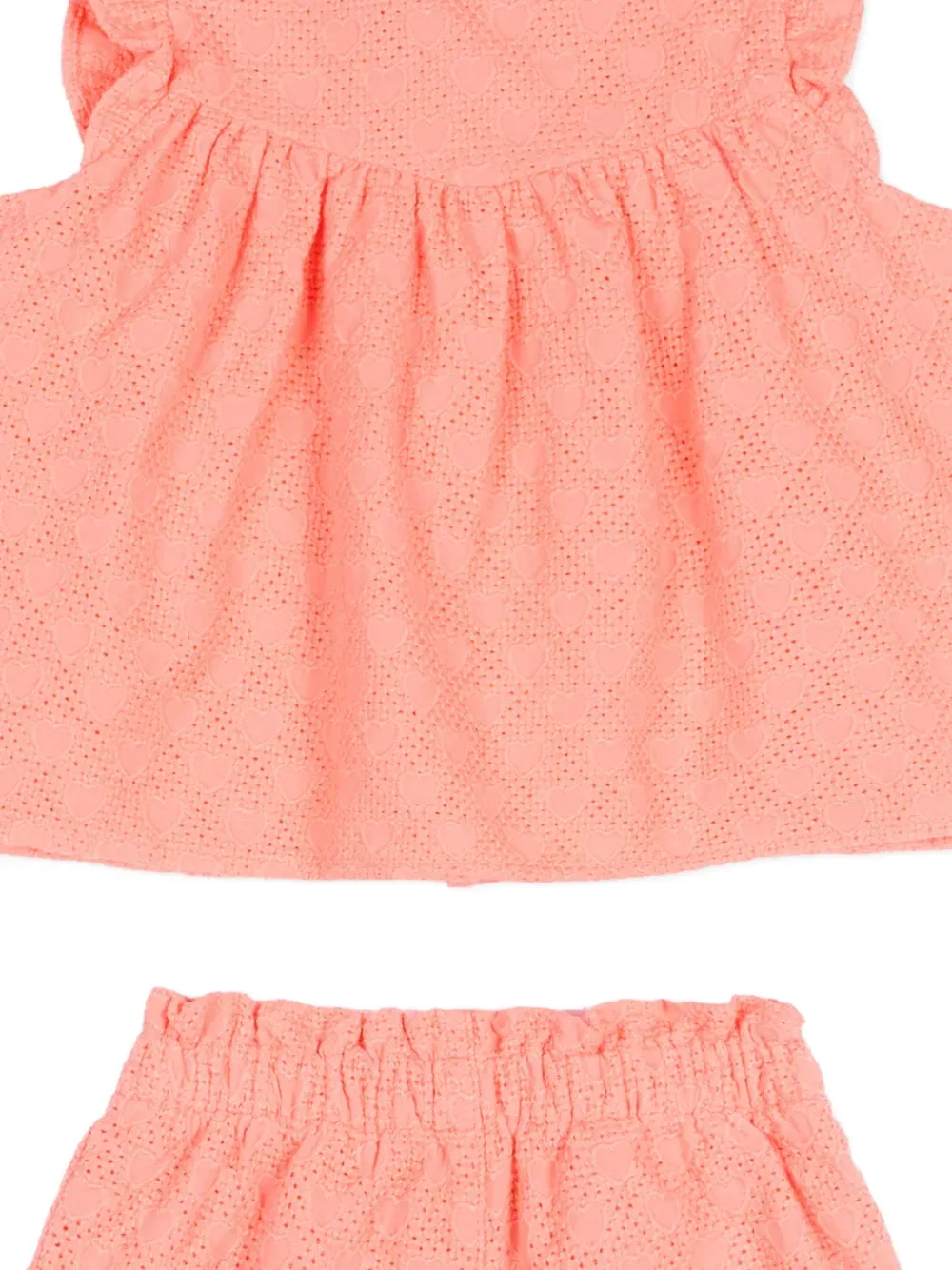 Комплект из топа и шортов с оборками Petit Bateau, розовый — фото 3