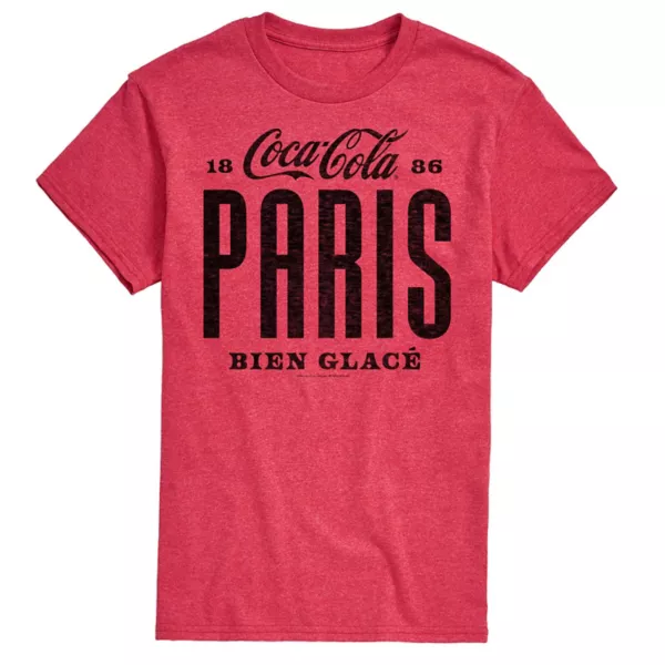 

Мужская футболка Coca-Cola Paris с принтом Licensed Character, красный