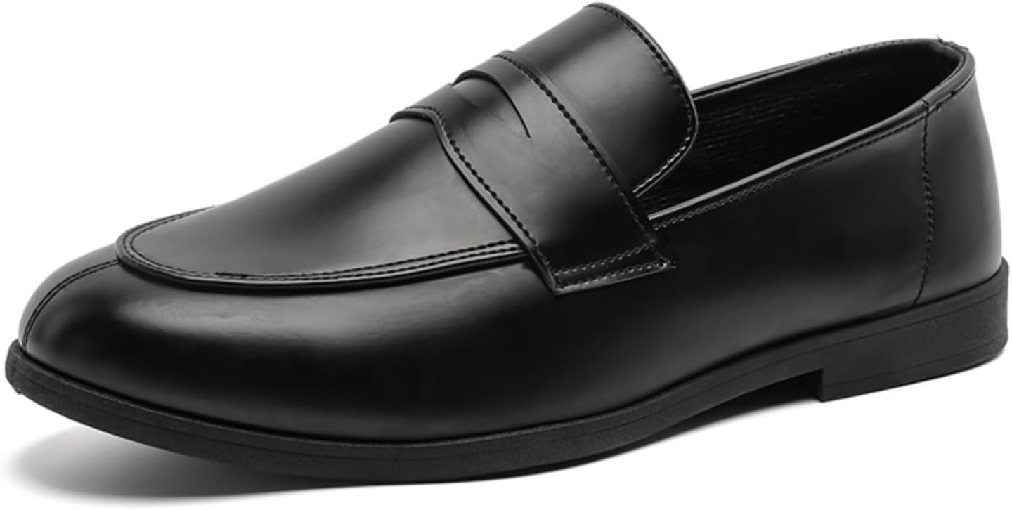 

Мужские замшевые лоферы с удобной посадкой, стильные туфли, классические, комфортные, плоская подошва, делового и повседневного стиля, ретро, низкие, нескользящие Generic, черный