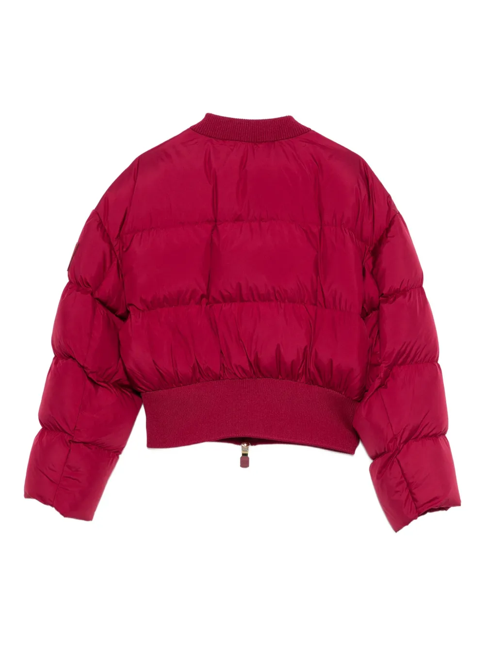 Укороченный стеганый бомбер Elisabetta Franchi Kids, розовый — фото 2