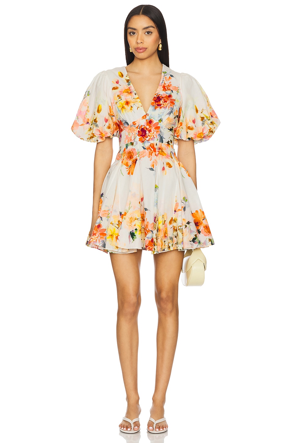 

Короткое платье Hemant And Nandita, ivory floral