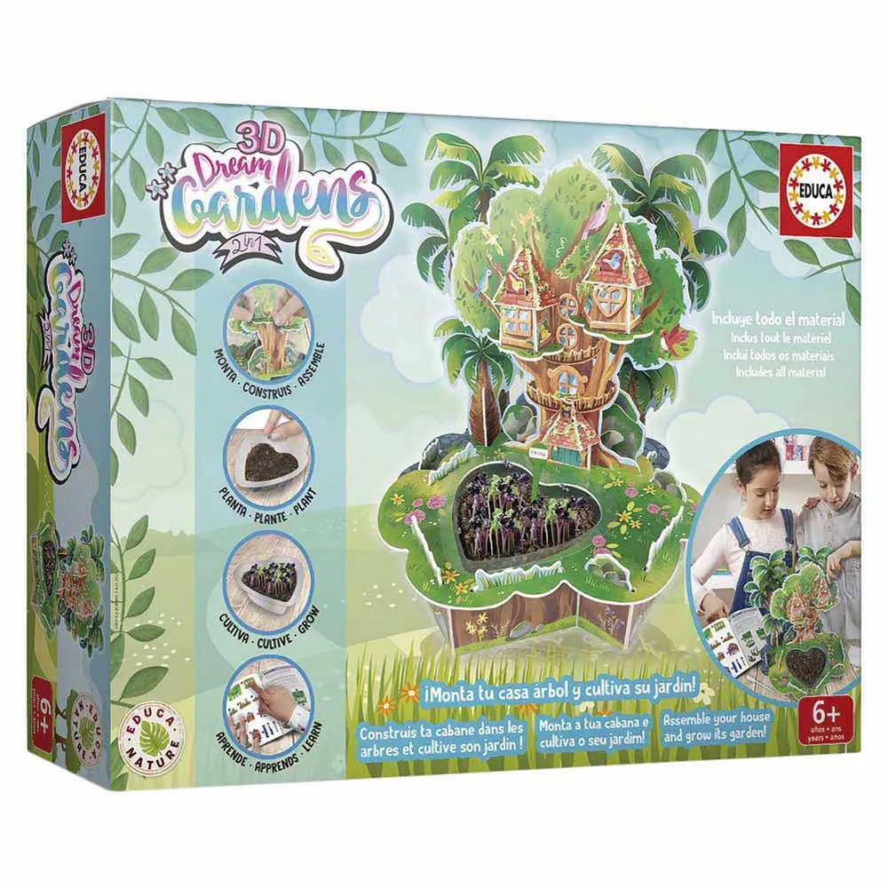 

Детская настольная игра Educa Borras 2 in 1 3D Dream Gardens Tree house Interactive, мультиколор