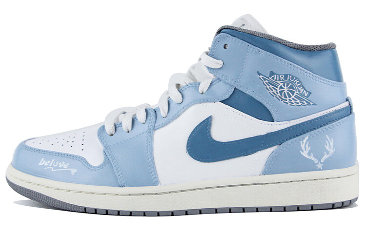 

Кроссовки Air Jordan 1 Vintage Basketball Shoes Men Mid-Top Blue/White
