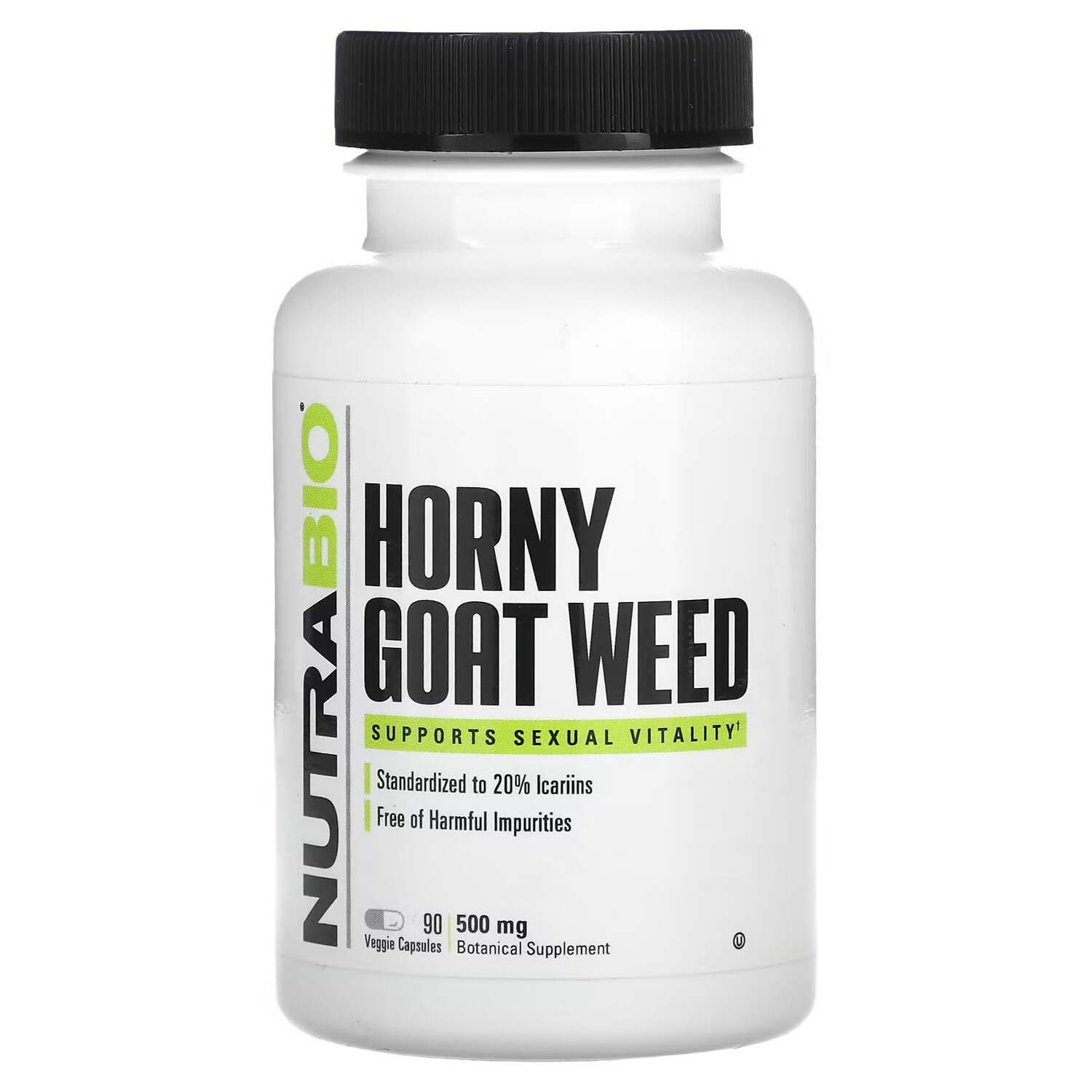 

Horny Goat Weed, 500 мг, 90 растительных капсул Nutrabio