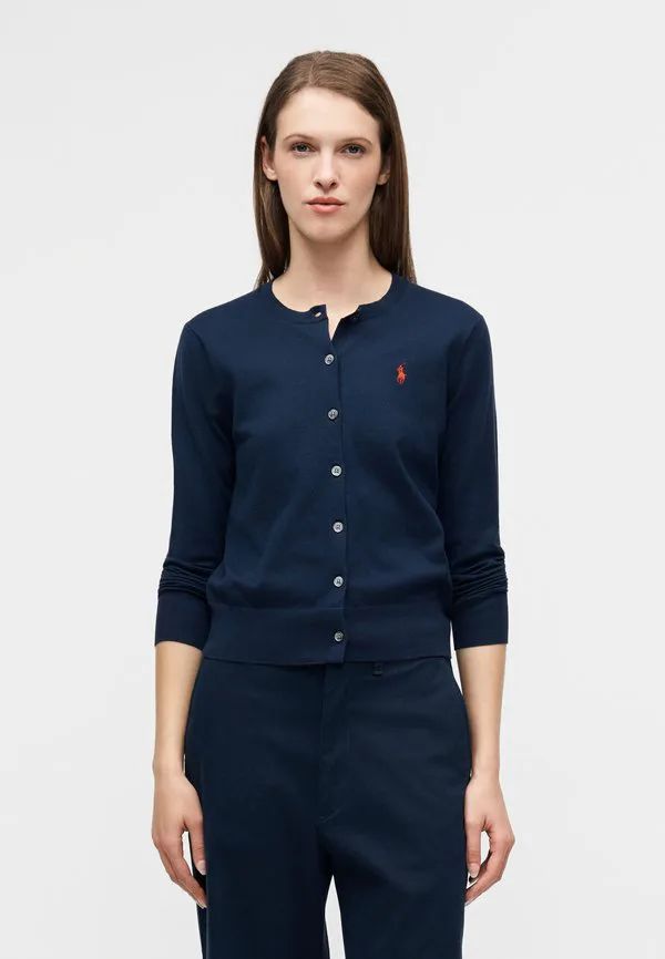 Хлопковый кардиган с круглым вырезом /// кардиган Polo Ralph Lauren, Bright Navy — фото 3