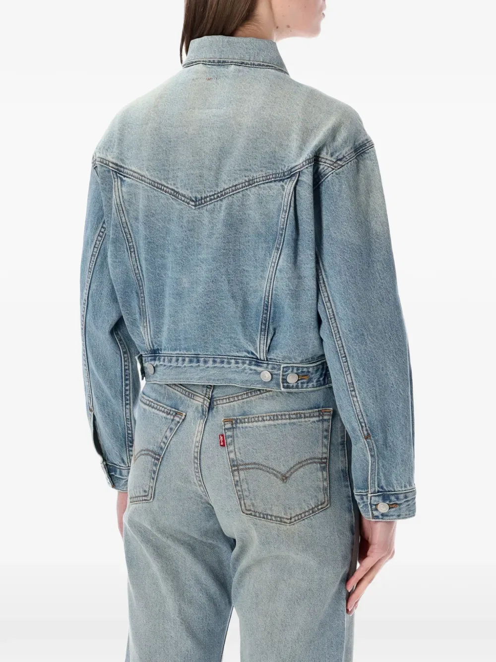 Укороченная куртка-бомбер в стиле 90-х с пуговицами Levi'S, синий — фото 3