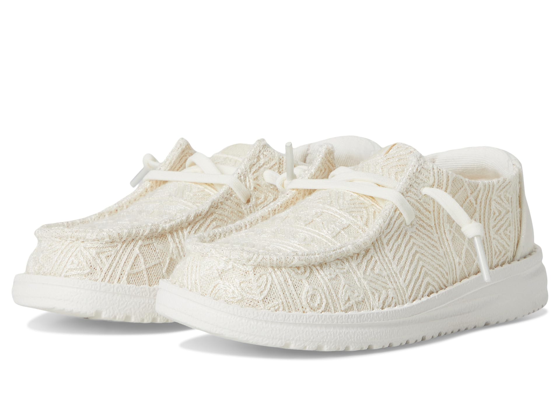 

Кроссовки Hey Dude Kids Wendy Crochet Lace, цвет White/Gold