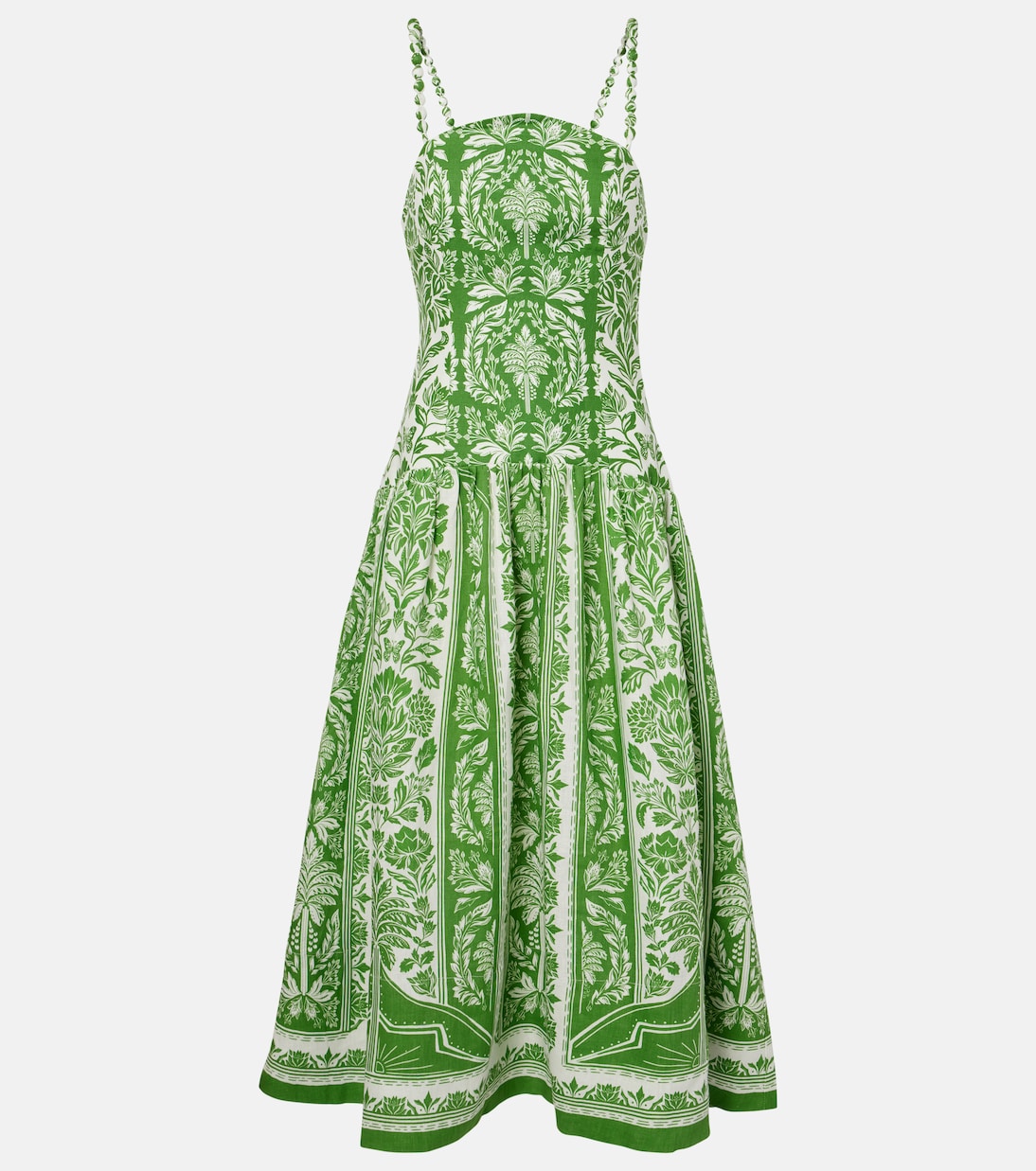 

Длинное платье из хлопка с цветочным принтом Farm Rio, Delicate Tapestry Green