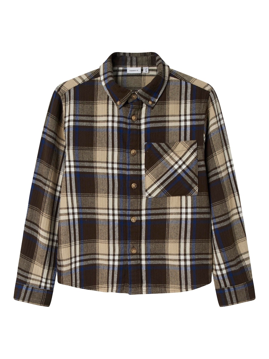 

Рубашка на пуговицах классического кроя NAME IT, коричневый