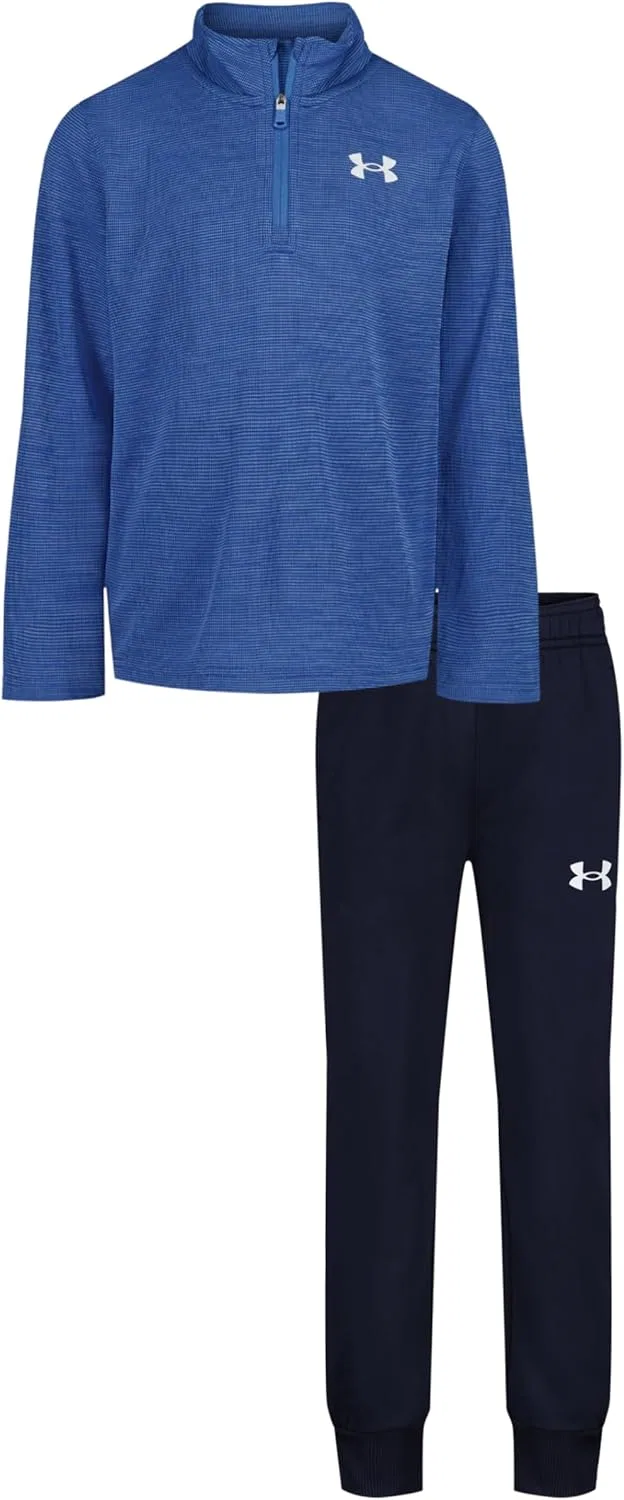 Детский комплект Under Armour: толстовка на молнии до середины груди и брюки, легкий и свободный крой, Blue Atlantis Rye