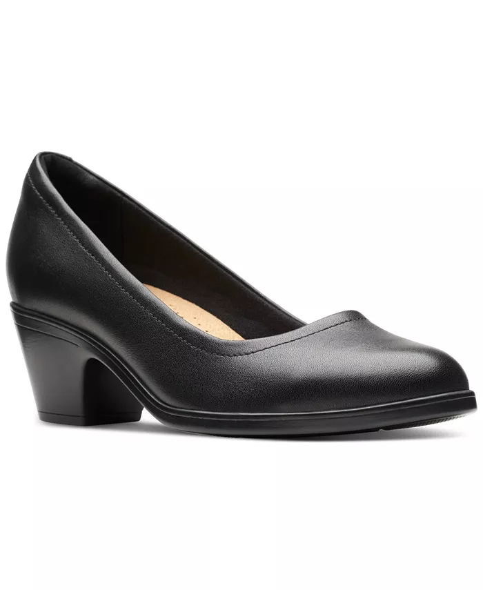 Женские туфли-лодочки Emily Ruby на устойчивом каблуке Clarks, черный
