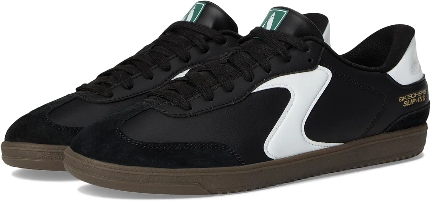 Мужские кроссовки Skechers Hotshot, Black Duraleather Suede White Trim