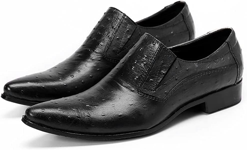 Мокасины Santimon Mens Slip On Loafers- туфли для повседневной и официальной носки из натуральной кожи, удобные, подходящие для вечеринок, путешествий и свадеб, черный — фото 2