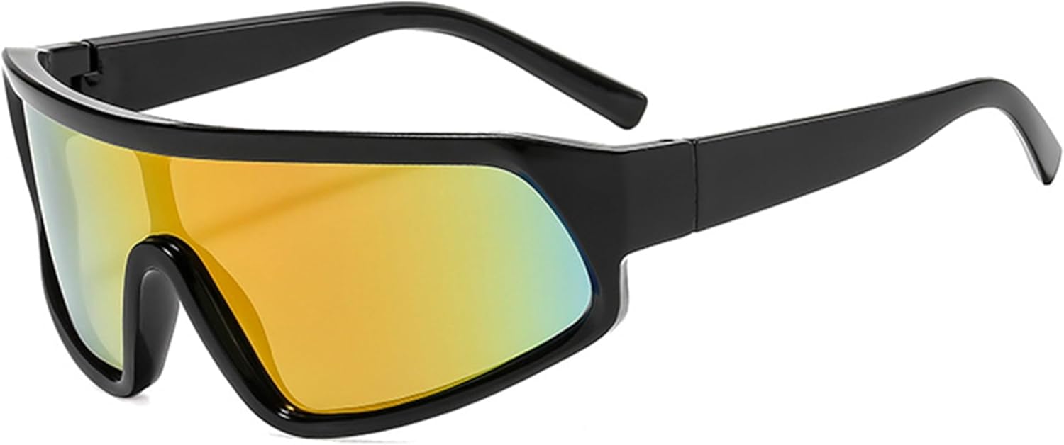 

Спортивные солнцезащитные очки Bullabulling прямоугольной формы большого размера для женщин и мужчин. Футуристические прямоугольные очки с плоской верхней частью, Black Red