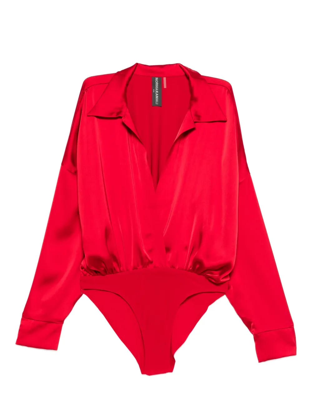 

Атласное боди Norma Kamali, красный