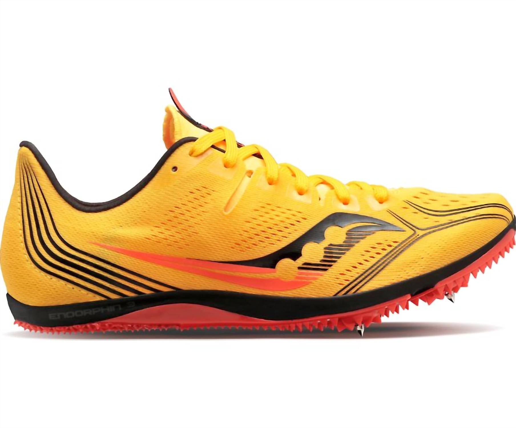 

Мужские кроссовки Endorphin 3 Spikes в цвете Vizi Gold/Vizi Red SAUCONY