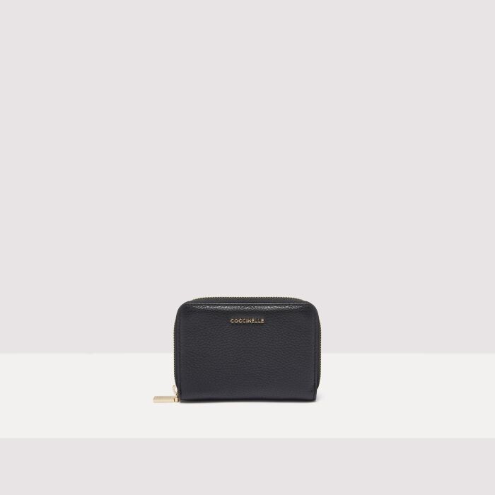 

Кошелек из зерненой кожи среднего размера Coccinelle METALLIC SOFT, черный