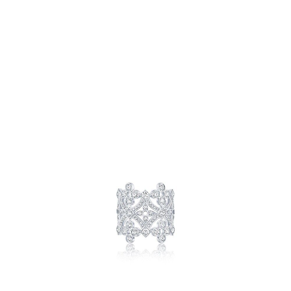 

Кольцо Dentelle Large, белое золото и бриллианты Louis Vuitton, серебряный