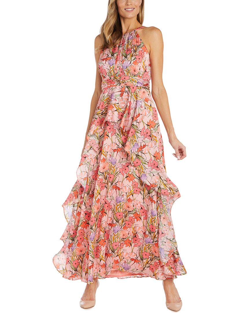 

RM Richards Yoryu макси-платье с баской из сатина R&M Richards, мультиколор