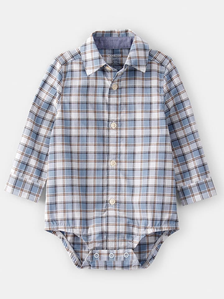 

OshKosh Боди-рубашка светло-голубого/белого цвета