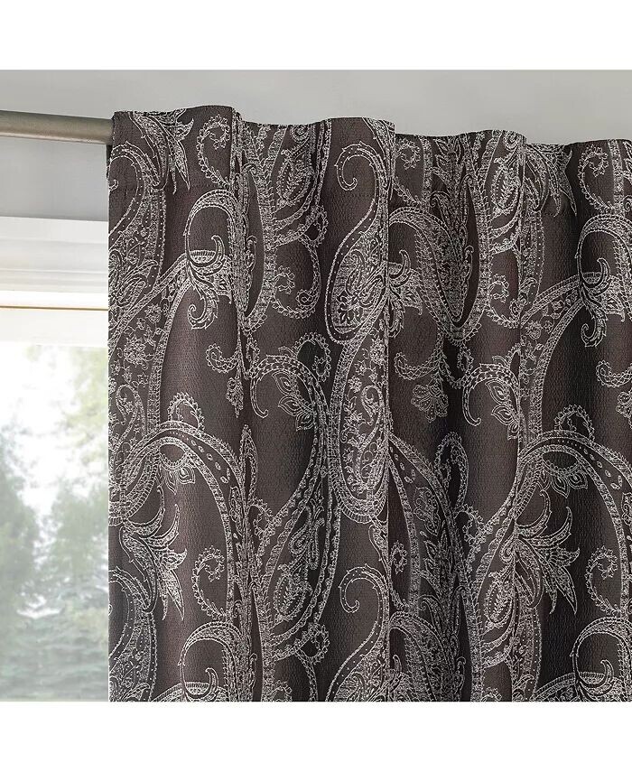 

Штора Pedra Paisley Embroidery 100% Blackout Back Sun Zero, коричневый