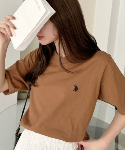 

Футболка с коротким рукавом и круглым вырезом U.S. POLO ASSN., коричневый