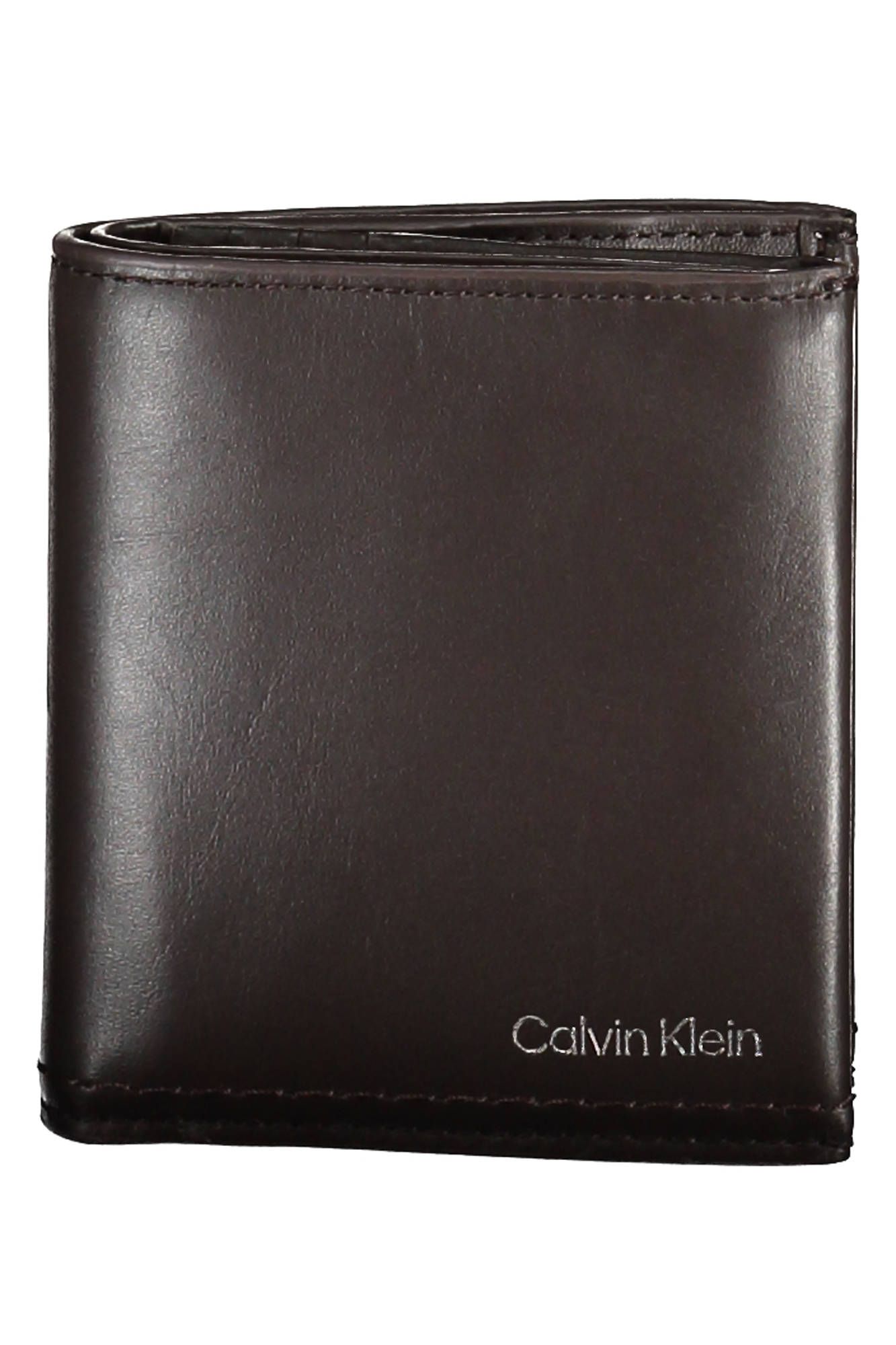 

Коричневый кожаный мужской кошелек Calvin Klein