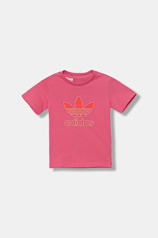

Детская хлопковая футболка Adidas Originals, розовый